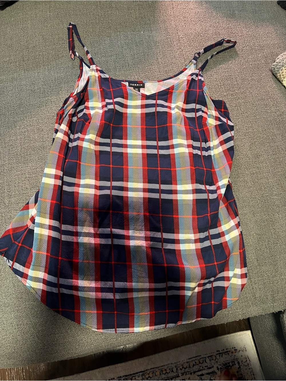 Torrid Navy Red White Plaid Spaghetti Strap Tank Top 00-